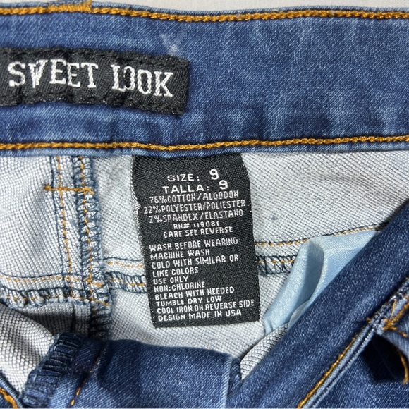 Sweet Look Jeans Wide Leg Women Juniors Mid Rise Blue Size 9 - Picture 5 of 11